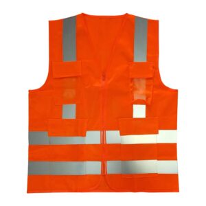 Colete Refletivo 4 Bolsos Laranja